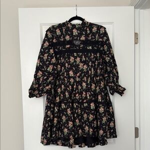 Anthropologie: Floral Black Dress